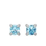 Серебряные серьги Petite Chatelaine с топазом и бриллиантами (6 мм) 1