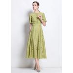 Ретро-платье с высоким круглым вырезом и кружевом CA25070935GR 4