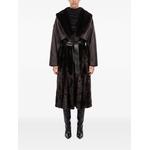 belted faux-fur panelled coat 2