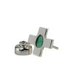 Серебряная серьга Plus с изумрудом 1
