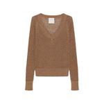 Storia V-neck lurex cotton sweater 1
