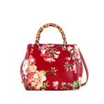 Bamboo Shopper Blooms Print Leather Mini tote bag 1