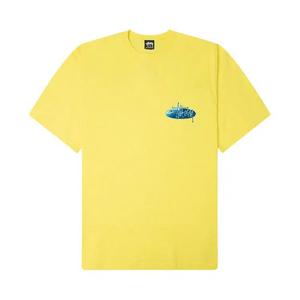 Футболки с коротким рукавом Stussy Wave Oval Tee 'Лимонный'