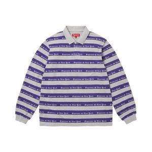 Поло Supreme Old English Stripe Long-Sleeve Polo 'Heather Grey'
