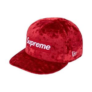 Кепки Supreme Crushed Velvet Box Logo New Era 'Red'