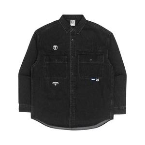 Рубашки и топы AAPE Moonface Patch Denim Shirt 'Black'