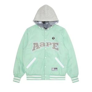 Куртки AAPE Moonface Двусторонняя куртка на кнопках с капюшоном 'Green/Light'