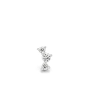 Одиночная серьга с бриллиантом Fuzzy Flare из белого золота 14K