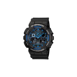 Мужские часы аналогово-цифровые GA-100-1A2 черный ремешок из смолы