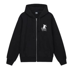 Толстовки на молнии Stussy Rat Zip Hoodie 'Черный'