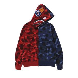 Толстовки на молнии BAPE Color Camo Shark Full Zip Hoodie 'Red/Navy'