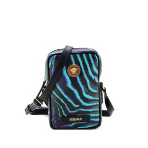 Сумка через плечо Medusa Biggie Pouch Printed Leather Micro с принтом