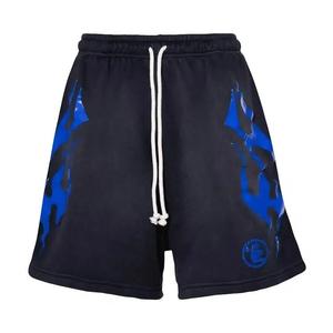 Шорты Hellstar Flame Logo Track Shorts 'Black/Blue'