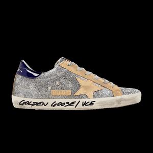 Кроссовки Golden Goose женские Superstar 'Камуфляж с блестками - Серебряный'