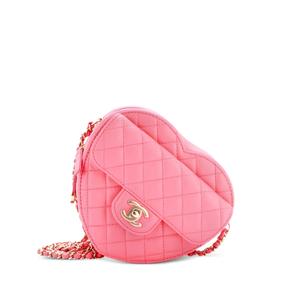 Большая стеганая сумка через плечо CC in Love Heart Bag