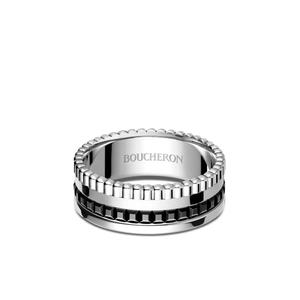 Маленькое кольцо Quatre Black из белого золота