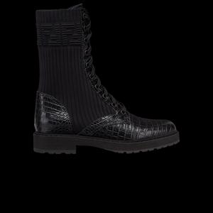 Ботинки Fendi Wmns FF Rockoko Biker Boot 'Black Croc'