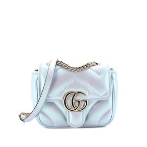 Мини-сумка на плечо GG Marmont Square Flap Bag Chevron Iridescent Leather