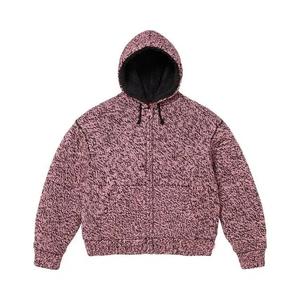 Свитеры Supreme Искусственный овчина на подкладке Застежка-молния Худи Свитер 'Розовый меланж'