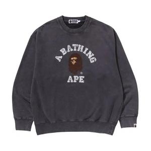 Топы BAPE Garment Dye College Relaxed Fit Crewneck Sweatshirt 'Charcoal'