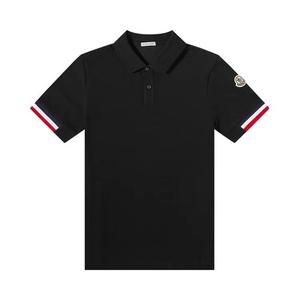 Поло Moncler Logo Patch Short-Sleeve Polo Shirt 'Black'