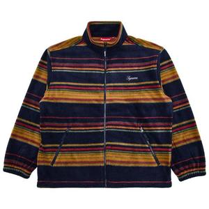 Флисовые куртки Supreme Stripe Zip Up Fleece Jacket 'Navy'