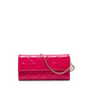 Лакированная сумка через плечо Cannage Lady Dior Wallet on Chain (2014 год)