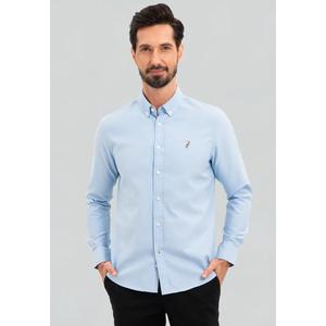Polo Haus - Мужская хлопковая смесовая футболка Signature Fit с длинным рукавом MBLSE017