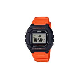 Мужские цифровые часы W-218H-4B2V Оранжевый ремешок из смолы, мужские спортивные часы