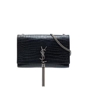 Сумка через плечо Croc Embossed Leather Monogram Kate Tassel среднего размера (2017 год)