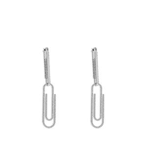 Серьги Paperclip с кристаллами