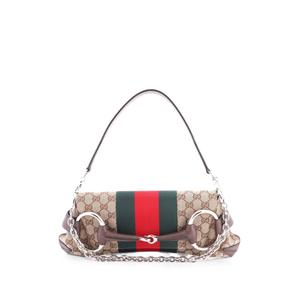 Маленькая сумка на плечо Horsebit NM Web Chain Clutch GG Canvas