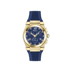 Часы Ferragamo Vega Chrono Silicone Watch «Gold»