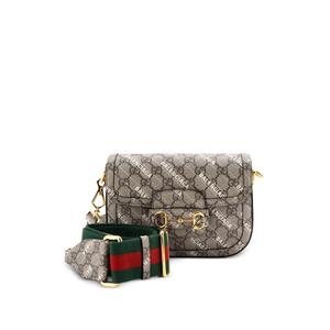 Маленькая сумка на плечо The Hacker Project Horsebit 1955 GG Coated Canvas из коллаборации с Balenciaga