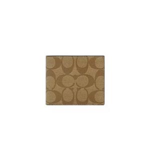 Кошелек-биллфолд Coach ID Signature Canvas цвета Tan 66551