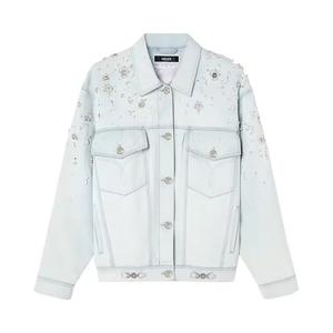 Джинсовые куртки Versace Вышитая джинсовая куртка 'Light Blue Ice'
