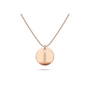 Буквенное колье Initials Fabulous Alphabet Letter Necklace из розового золота и стали с многослойным покрытием - I