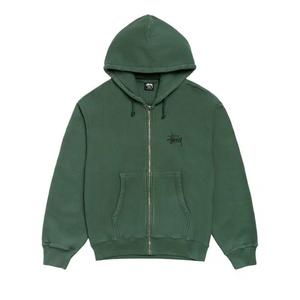 Толстовка на молнии Zip Ups Stussy Basic StüSsy Hoodie Pigment Dyed 'Pine'
