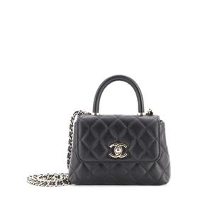 Клатч Coco Top Handle Clutch with Chain Quilted Caviar
