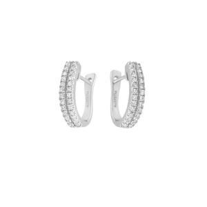 TOMEI серьги с бриллиантами в два ряда, белое золото 585/14K