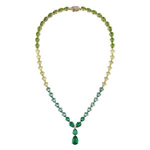 Колье Emerald Nova из позолоченного серебра с камнями