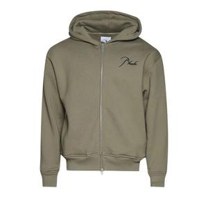 Молнии Rhude Classique Zip Up Hoodie 'Moss Green/Black'