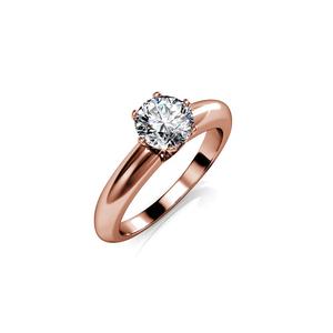 Кольцо-солитер Jewel In The Palace из розового золота с кристаллами Swarovski