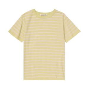 Футболки с коротким рукавом Auralee High Gauge Cotton Knit Tee 'Желто-розовая полоска'