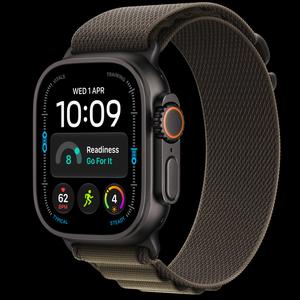 Apple Watch Ultra 4 49 мм, GPS + Cellular, титан, Black, ремешок Dark Olive Alpine Loop