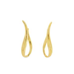 Серьги Wavy Elongated из желтого золота