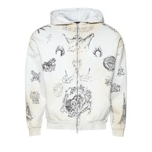Толстовка на молнии Balenciaga Medium Fit Zip-Up Hoodie 'Белый/Черный'