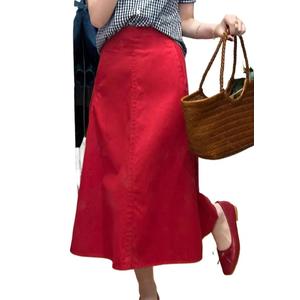 Новая летняя красная юбка в стиле K062551