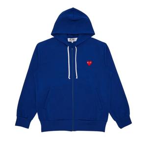 Толстовки на молнии Comme des Garcons Play Zip Up Hoodie With Red Heart 'Темно-синий'