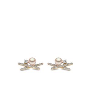 Серьги Sleek из желтого золота с жемчугом и бриллиантами
